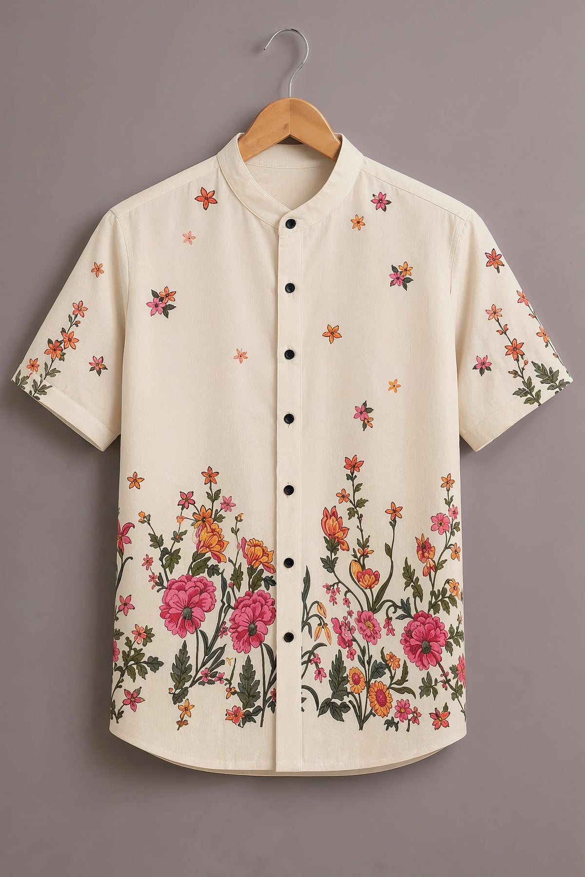 Men's Cream Wildflower Bloom Shirt
