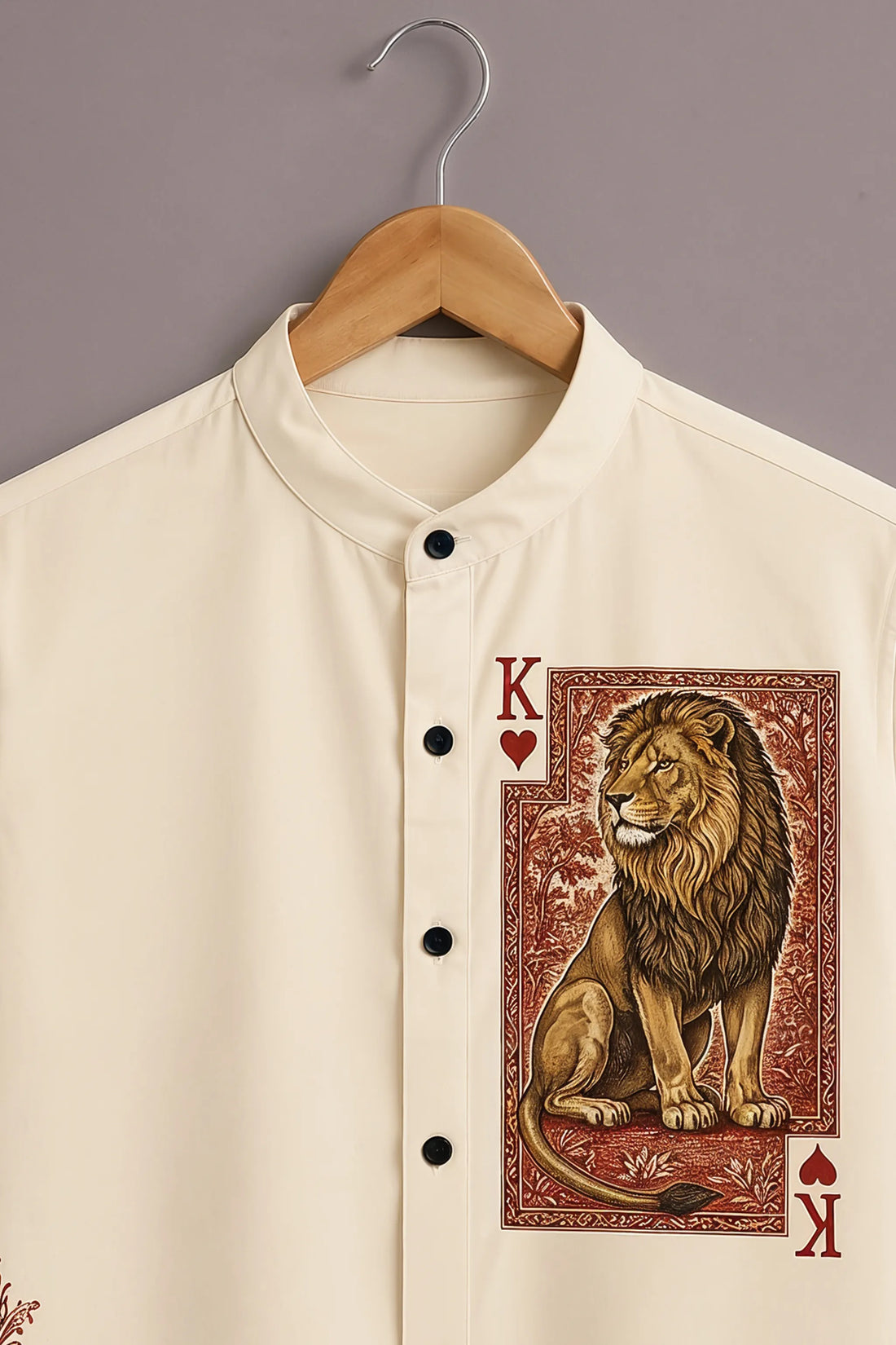 Men's Royal Lion Card Art Shirt