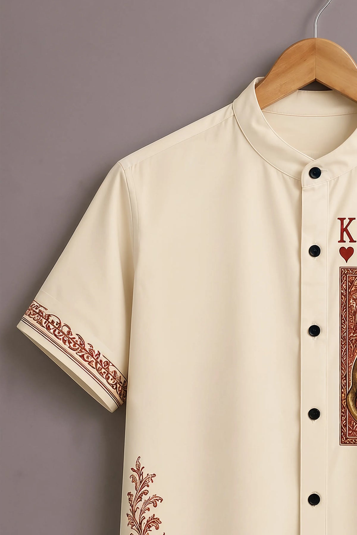 Men's Royal Lion Card Art Shirt